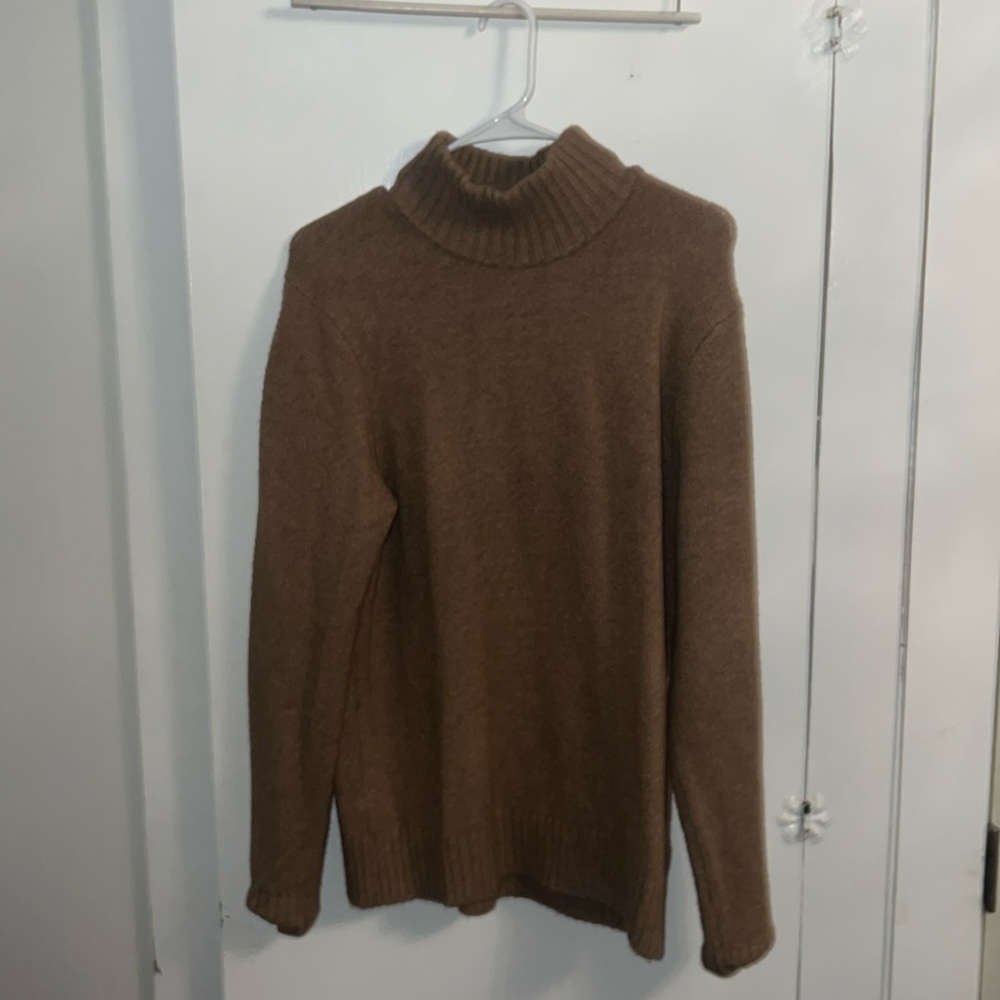 Men’s Brown / Beige Wool Turtleneck - Medium